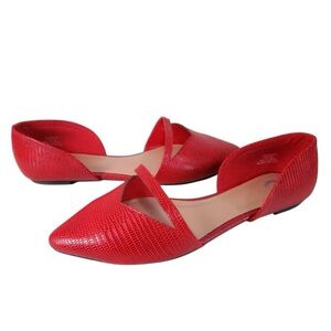 Journee Collection Women's Braely Pointed Toe Ballet Flats Red US 10 M NEW NIB
